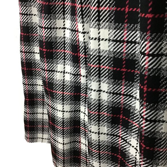 SUMMIT one Wool Blend Vintage Black, White & Red Stripes Plaid A-Line Skirt - Picture 6 of 9